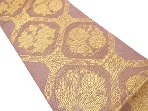 正絹　紗　蜀江に花丸模様織り出し　夏用袋帯